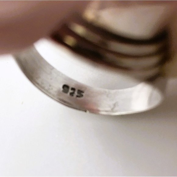 Raw Ruby Sterling Silver Ring .925 Faceted Size 8 July Birthstone Saddle Style - Picture 6 of 7